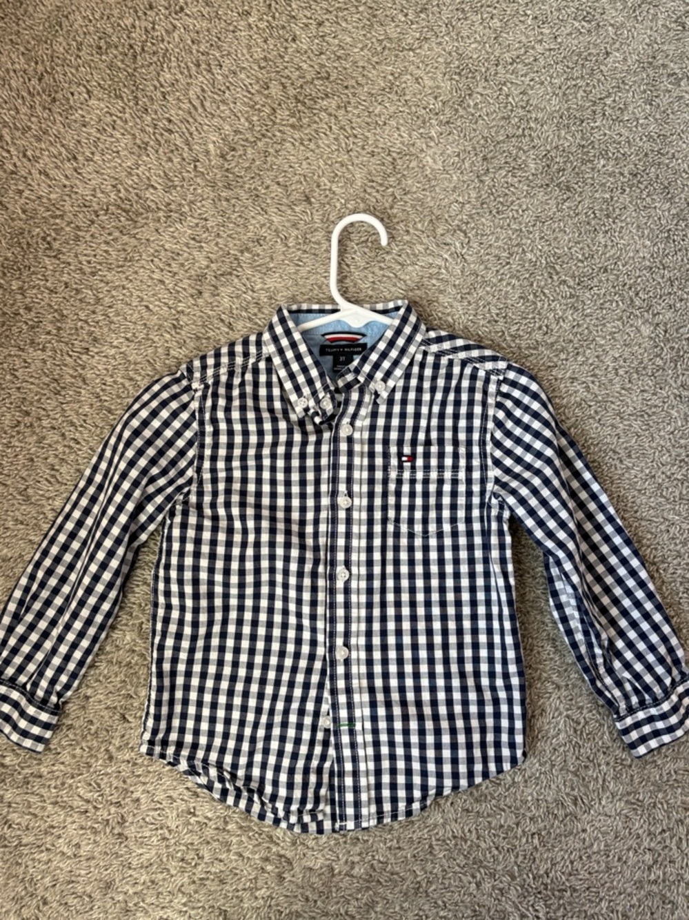 Tommy Hilfiger Navy & White Gingham Button-Down Shirt Toddler Boys